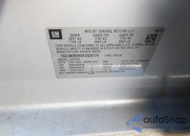 1GCVKREH5FZ426774: 43482519