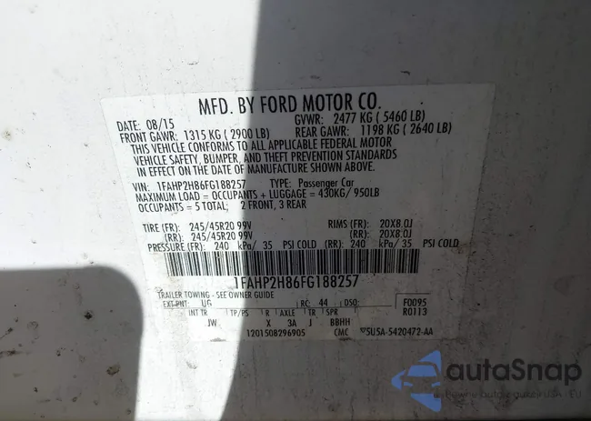 1FAHP2H86FG188257: 43482760