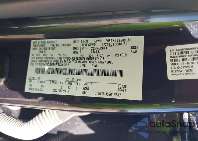 1FTEW1C58MFB36087: 43482763