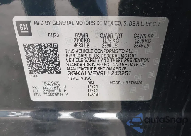 3GKALVEV9LL243251: 43482902