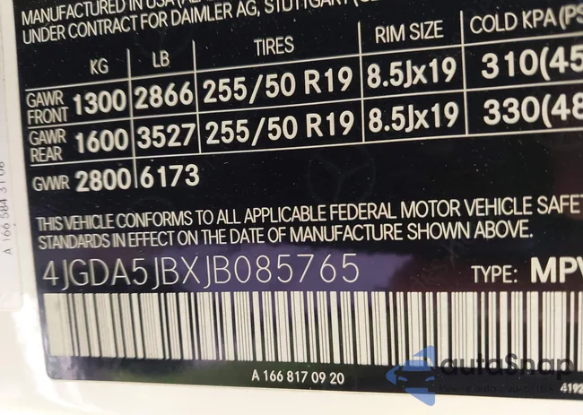 4JGDA5JBXJB085765: 43483025