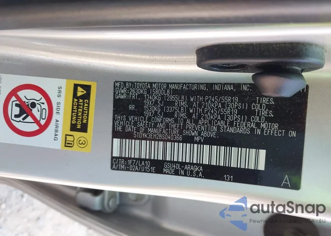 5TDYK3EH2BS040366: 43482060