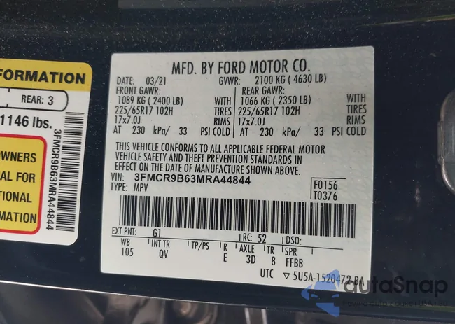 3FMCR9B63MRA44844: 43482072