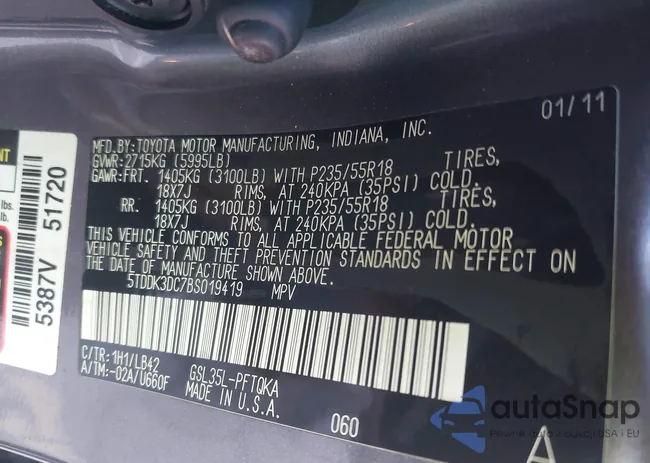 5TDDK3DC7BS019419: 43482101