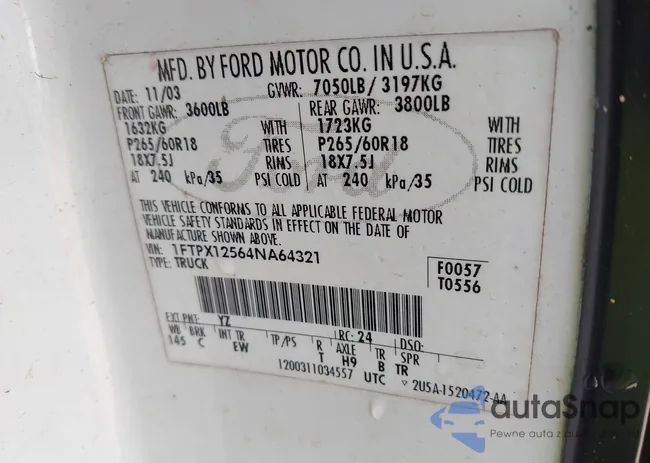 1FTPX12564NA64321: 43482179