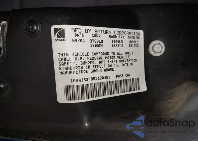 1G8AJ52F85Z120481: 43482194