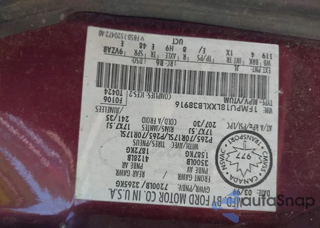 1FMPU18LXXLB38916: 43482300