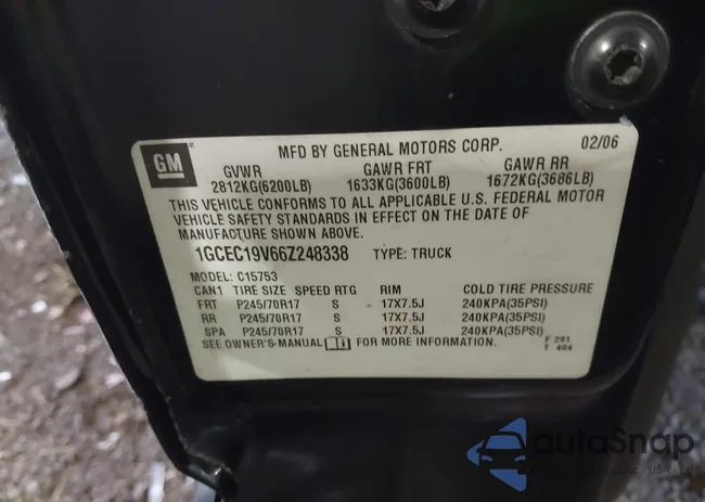 1GCEC19V66Z248338: 43483609