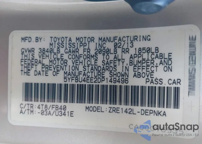 5YFBU4EE2DP149496: 43483664