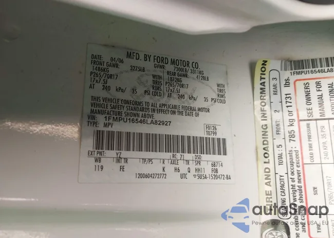 1FMPU16546LA82927: 43483742