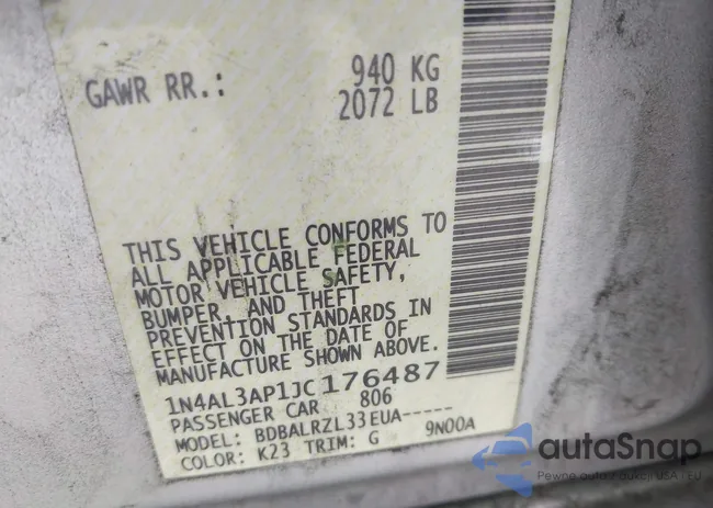 1N4AL3AP1JC176487: 43483859