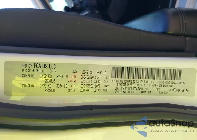 1C4RDJDG6JC345493: 43483860