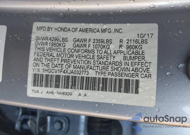 1HGCV1F4XJA032773: 43483866