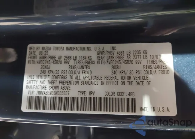 7MMVABEM8SN385887: 43483939