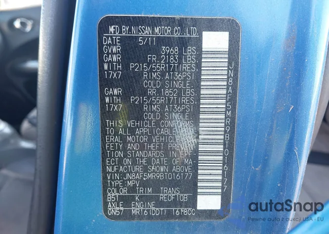 JN8AF5MR9BT016177: 43484007