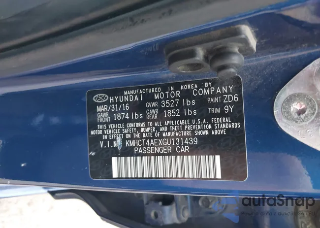 KMHCT4AEXGU131439: 43484022