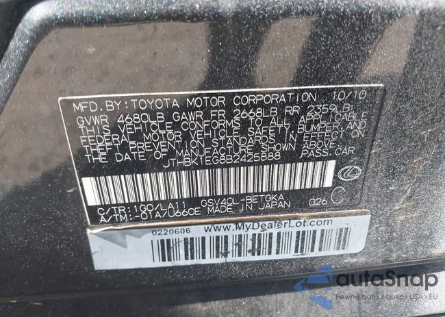 JTHBK1EG8B2425888: 43483257