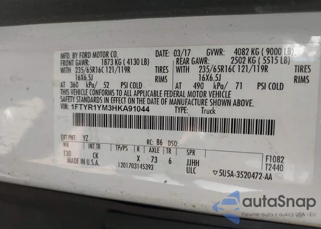 1FTYR1YM3HKA91044: 43483300