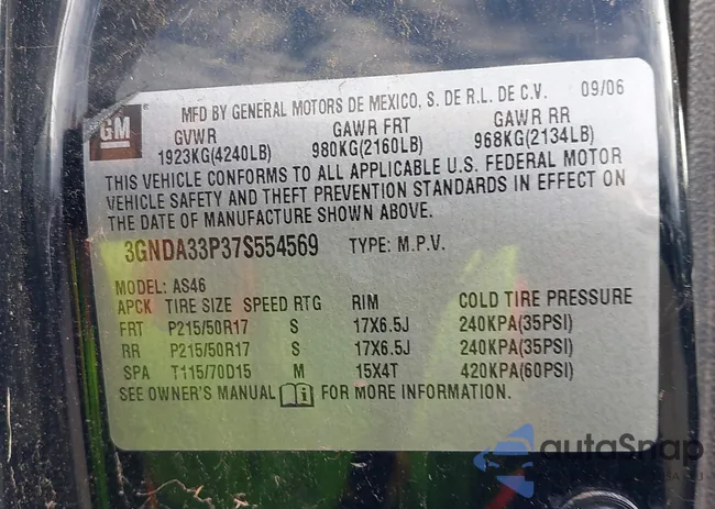 3GNDA33P37S554569: 43484478