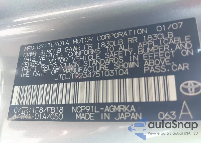 JTDJT923475103104: 43484511