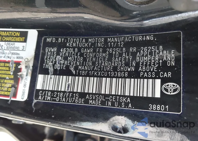 4T1BF1FKXCU193868: 43484517