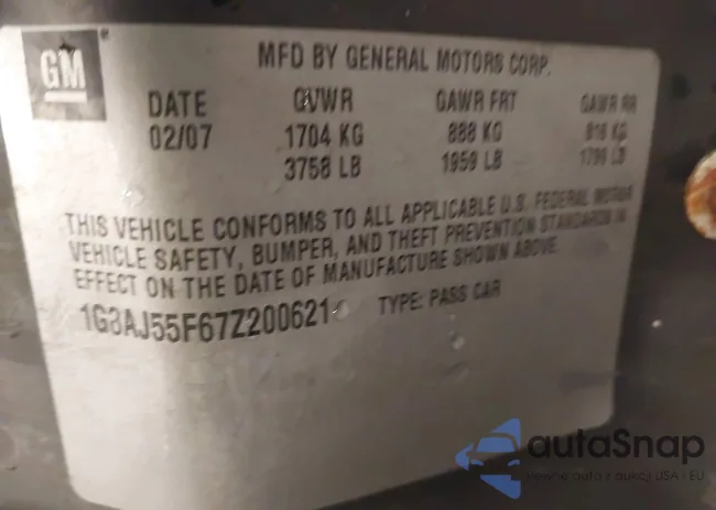 1G8AJ55F67Z200621: 43484538