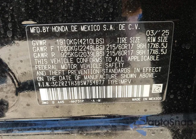 3CZRZ1H38SM754677: 43484588