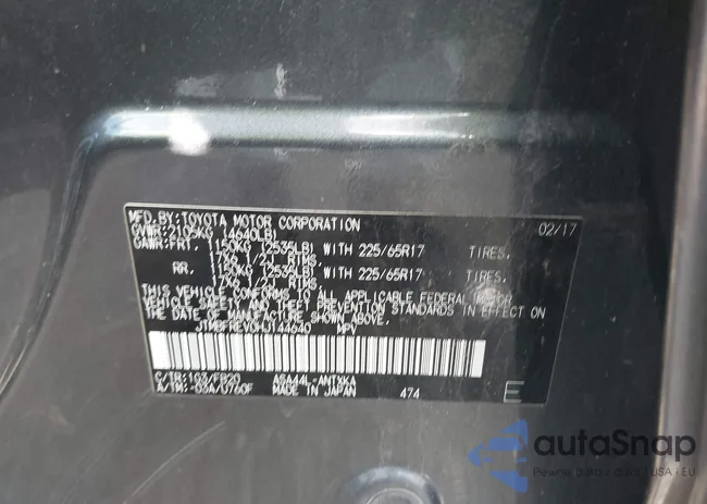 JTMBFREV0HJ144640: 43484760