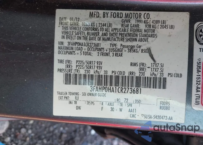 3FAHP0HA1CR273681: 43484801