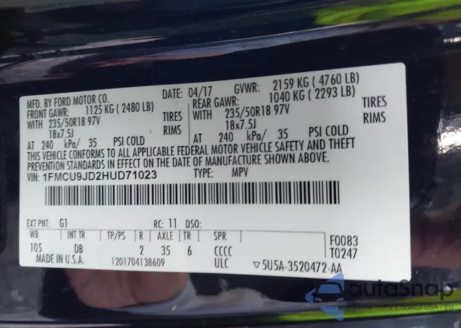 1FMCU9JD2HUD71023: 43484818