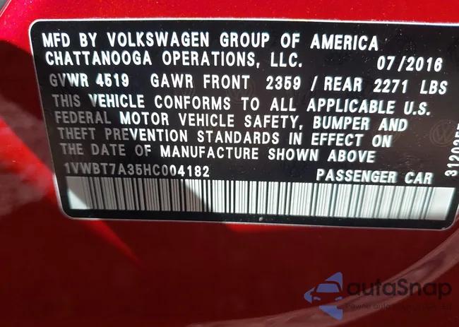 1VWBT7A35HC004182: 43484155