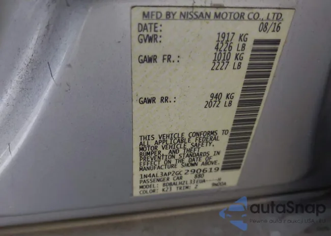 1N4AL3AP2GC290619: 43484286