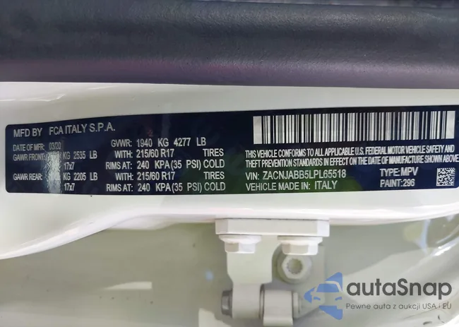 ZACNJABB5LPL65518: 43484343