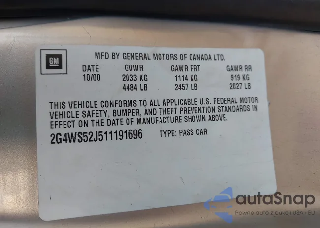 2G4WS52J511191696: 43484352