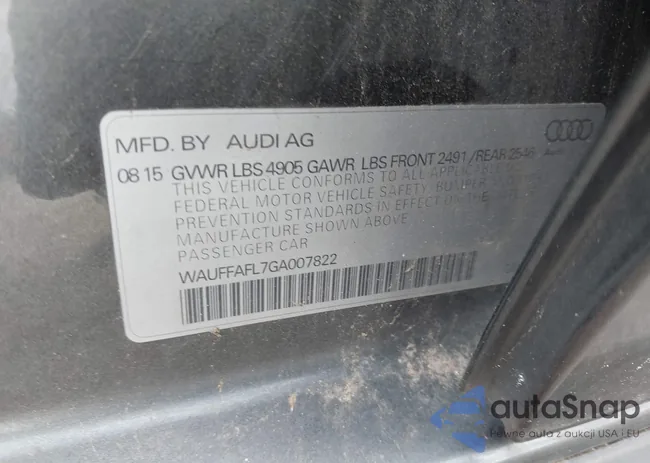 WAUFFAFL7GA007822: 43484368