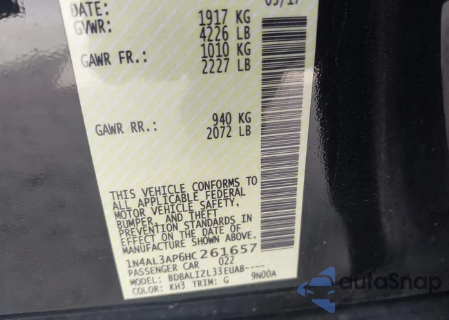 1N4AL3AP6HC261657: 43484404