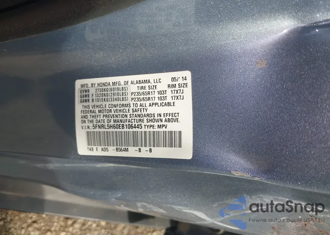 5FNRL5H60EB106445: 43484416