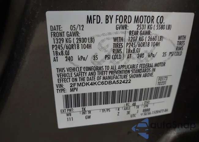 2FMDK4KC6DBA52422: 43485503