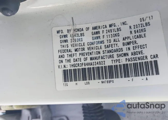 1HGCR3F84HA034922: 43485521