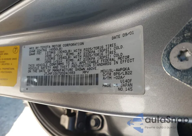 JTJHF10U720240883: 43485553