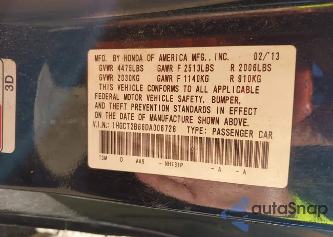 1HGCT2B86DA006728: 43485605