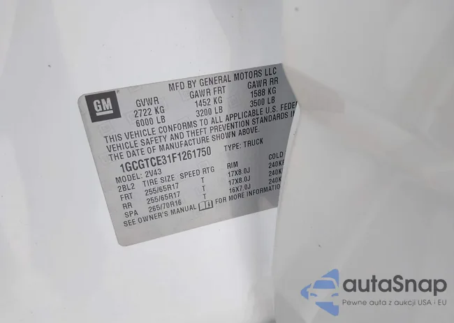 1GCGTCE31F1261750: 43485616