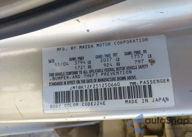 JM1BK12F251250660: 43485633