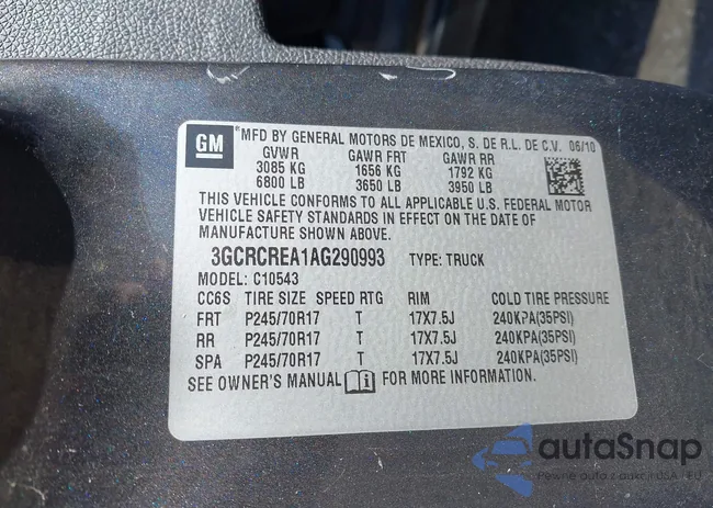 3GCRCREA1AG290993: 43485657