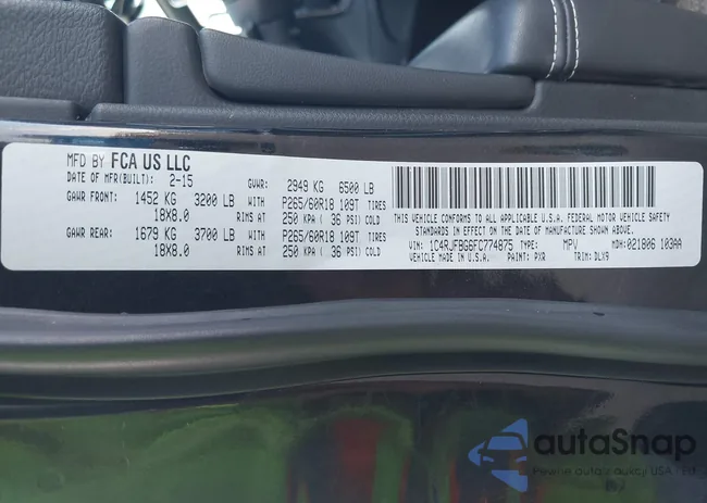 1C4RJFBG6FC774875: 43485666