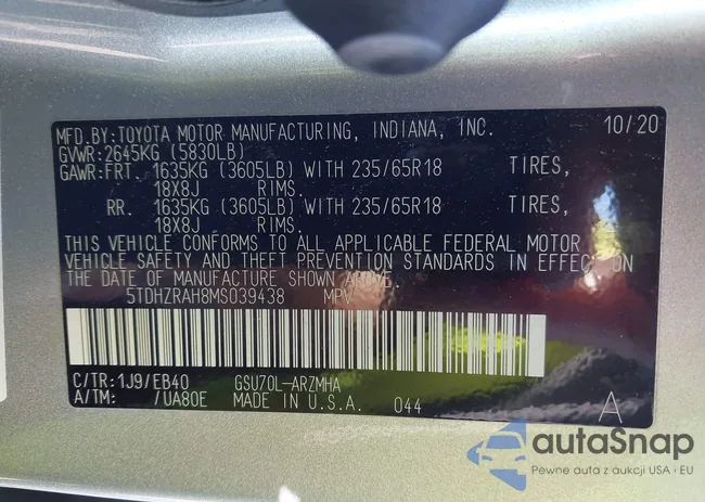 5TDHZRAH8MS039438: 43485739