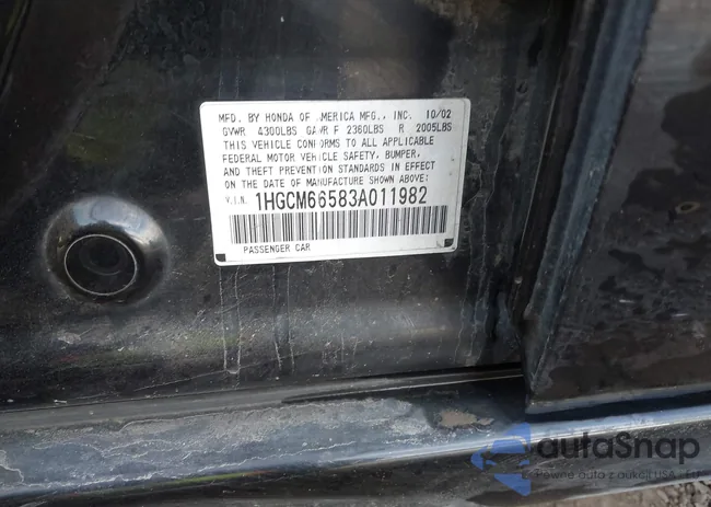 1HGCM66583A011982: 43485765