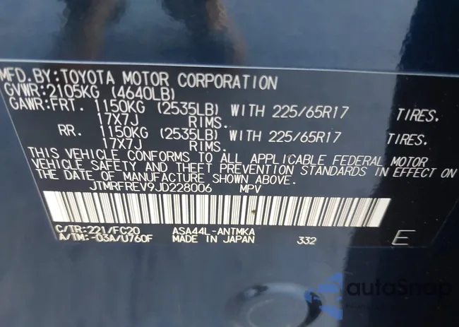 JTMRFREV9JD228006: 43485772