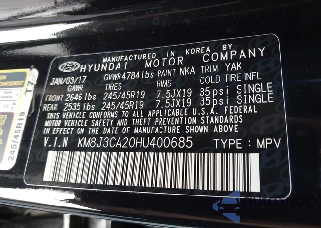 KM8J3CA20HU400685: 43485801