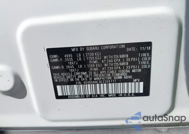 4S4BSANC3K3269117: 43485821